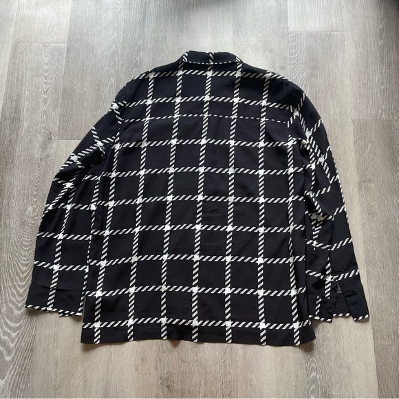 Anine Bing Aspen Shirt in Black and White Plaid Button Up Long Sleeve - Picture 9 of 10